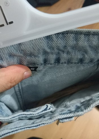 40 Beden mavi Renk Bağcıklı Açık Mavi Kot Mini Şort