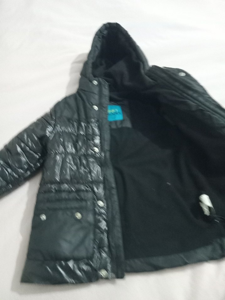 Düğmeli Siyah Erkek Çocuk Mont - Görsel 4