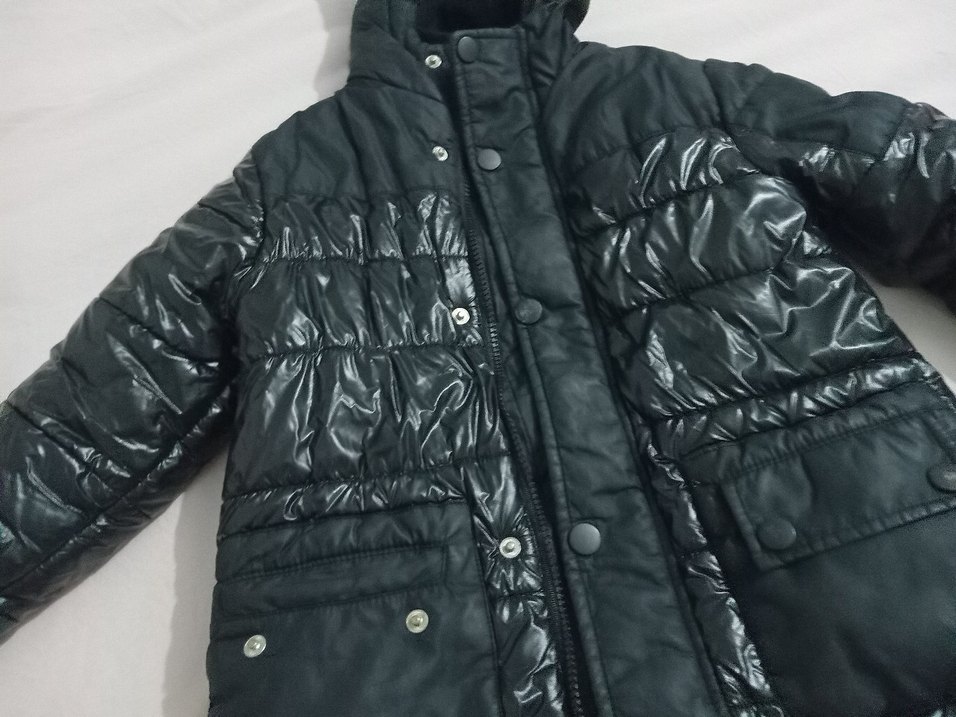 Düğmeli Siyah Erkek Çocuk Mont - Görsel 2