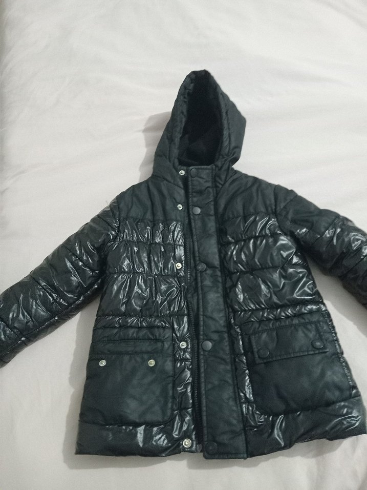 Düğmeli Siyah Erkek Çocuk Mont - Görsel 3