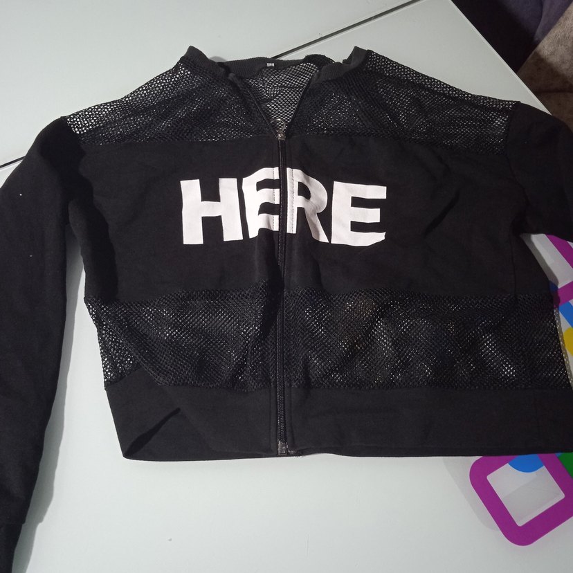 uzun kollu krop şeklinde fermuarlı hirka - Görsel 2