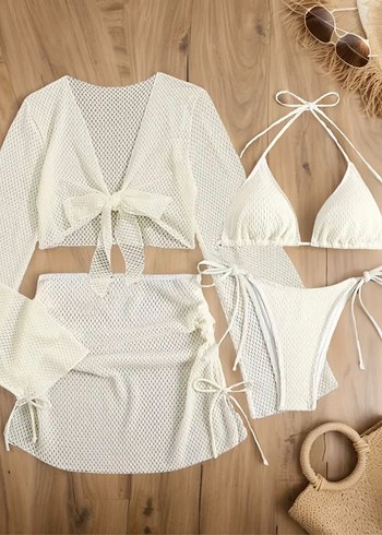 4 Parça Lauvoco Kadın Bikini & Pareo Seti