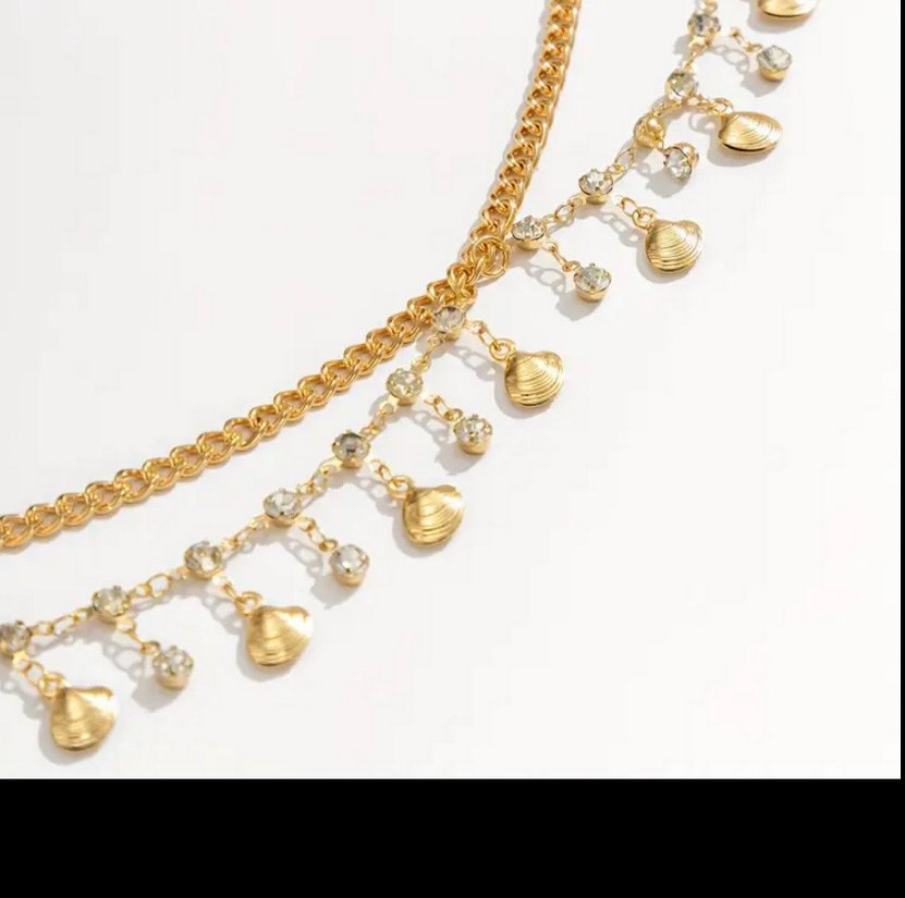 Zincir Detaylı Altın Rengi Bohem Vücut Zinciri - Görsel 4