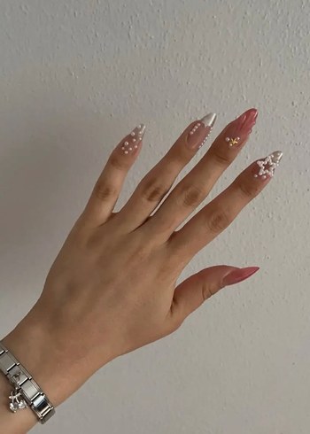 Pastel Pembe 3D Tırnak Süslemeleri - Görsel 3