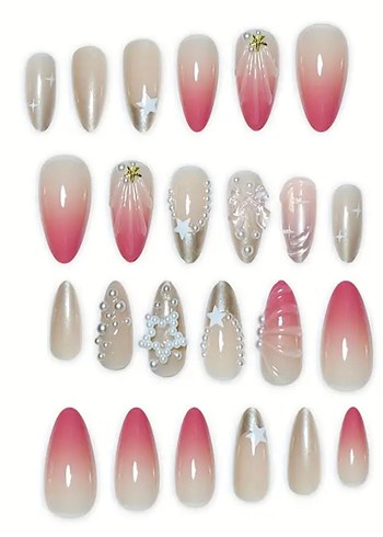 Pastel Pembe 3D Tırnak Süslemeleri - Görsel 2