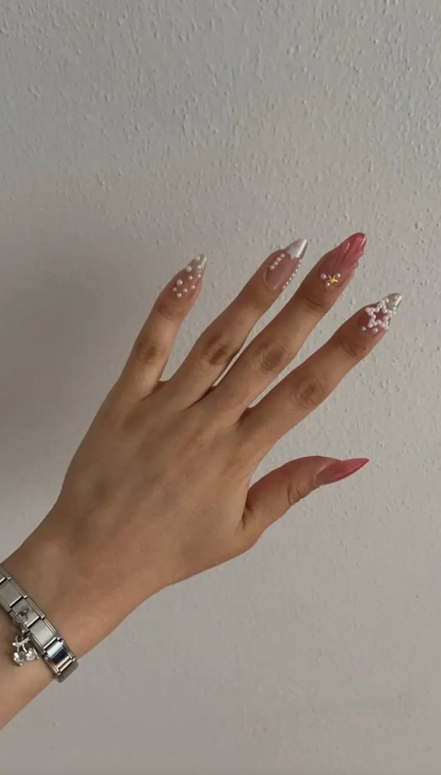 Pastel Pembe 3D Tırnak Süslemeleri - Görsel 3