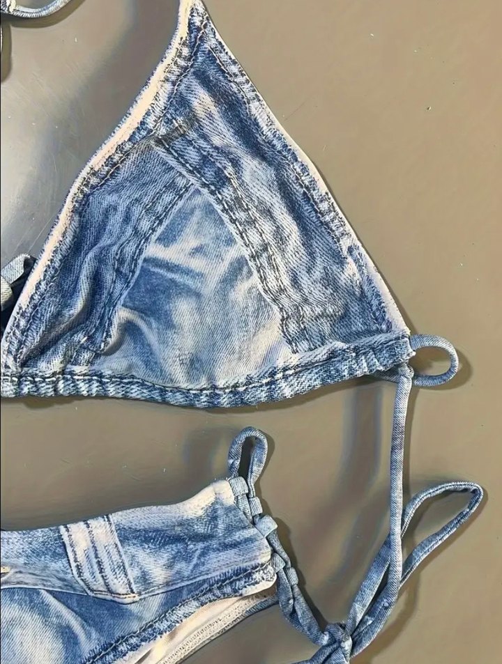 Faux Kot Baskılı Bikini Takım - Görsel 3