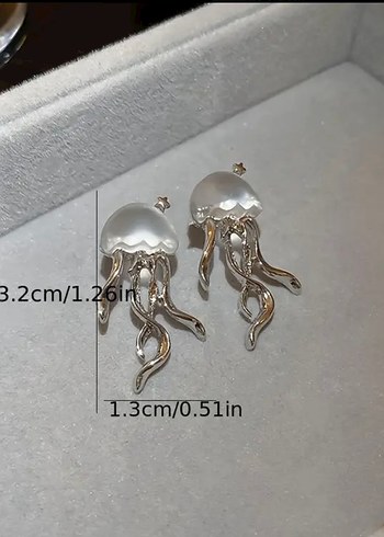 Pembe Denizanası Mini Küpe - Görsel 2