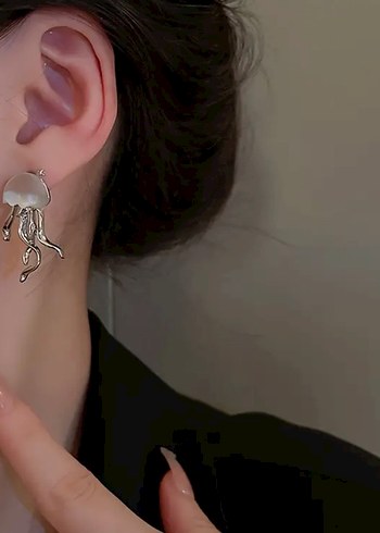 Pembe Denizanası Mini Küpe - Görsel 3