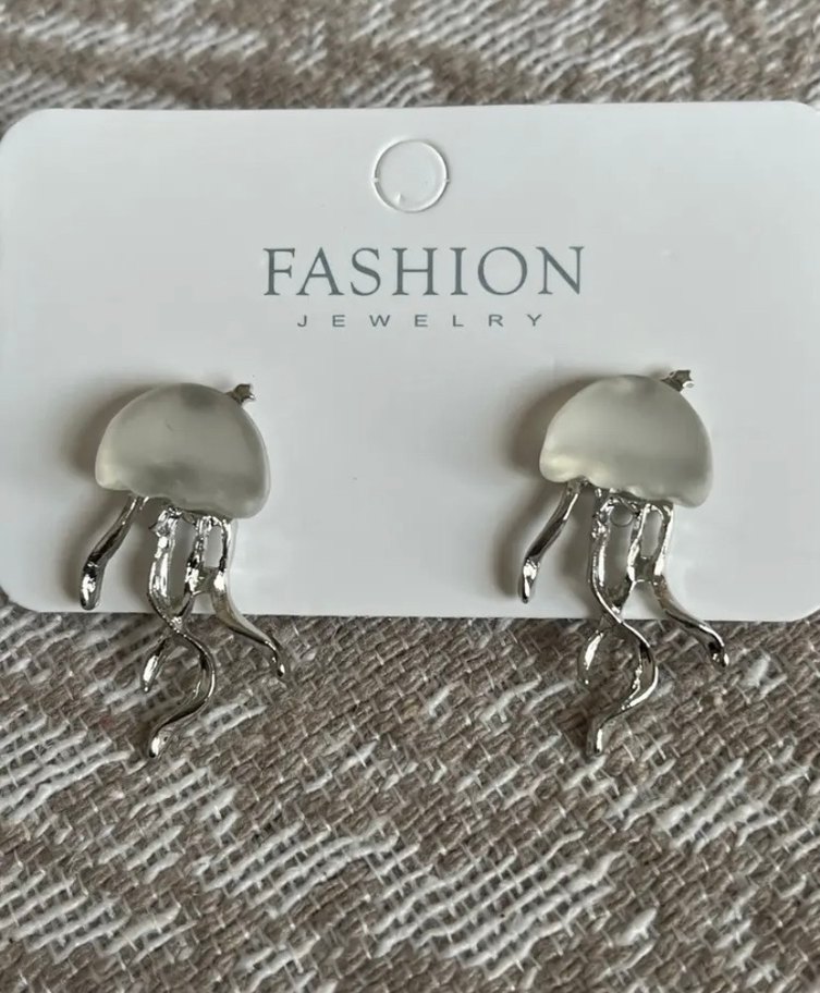 Pembe Denizanası Mini Küpe - Görsel 4