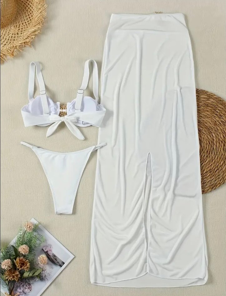 Üç Parça Seksi Avrupa Tarzı Bikini Takımı - Görsel 5