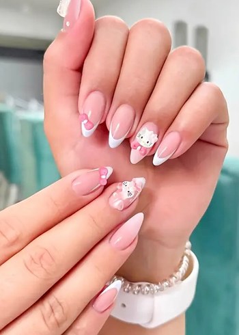 24 Adet 3D Hello Kitty Y2K Tırnak Seti - Görsel 6