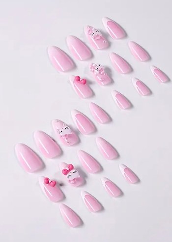 24 Adet 3D Hello Kitty Y2K Tırnak Seti - Görsel 4