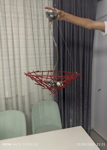 tasarım kırmızı avize