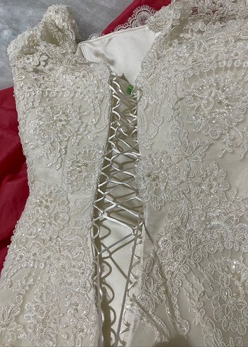 Kısa Kollu A Kesim Beyaz Gelinlik - Görsel 3