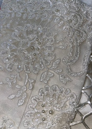 Kısa Kollu A Kesim Beyaz Gelinlik - Görsel 4