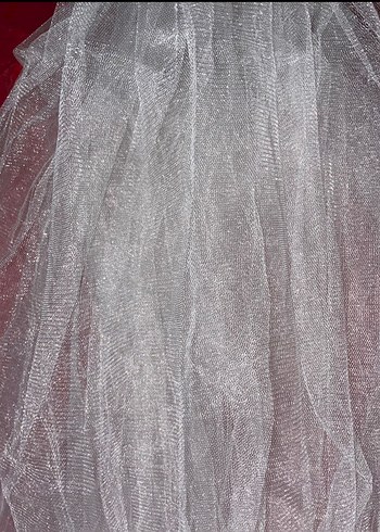 Kısa Kollu A Kesim Beyaz Gelinlik - Görsel 6