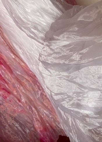 Pembe Drapeli Uzun Tie-Dye Kadın Elbise - Görsel 4