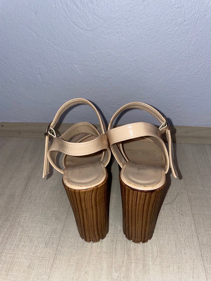 Bej Platform Topuklu Kadın Ayakkabı - Görsel 4