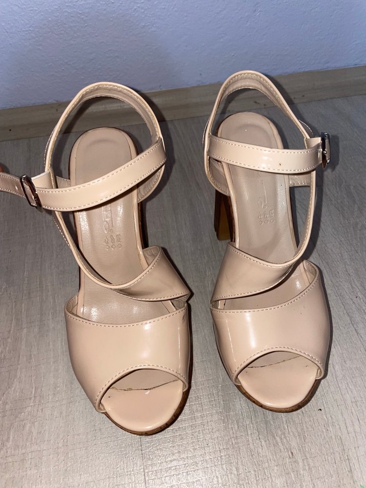 Bej Platform Topuklu Kadın Ayakkabı - Görsel 2