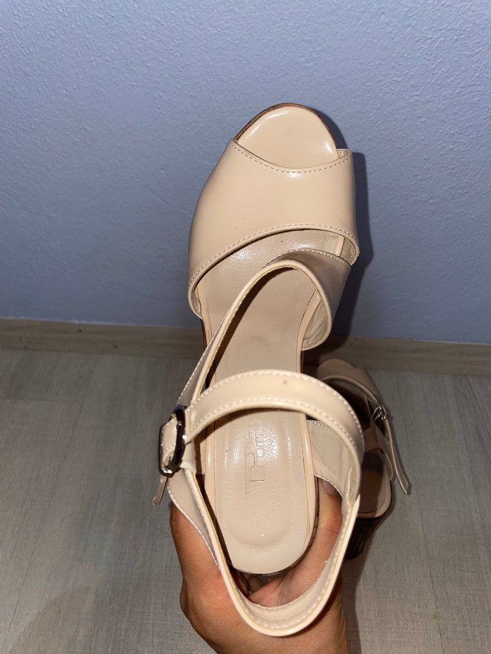 Bej Platform Topuklu Kadın Ayakkabı - Görsel 5