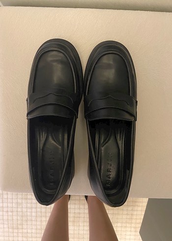 Kadın Siyah Platform Topuklu Loafer