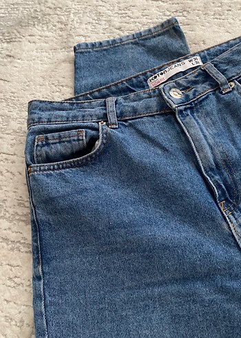 40 Beden mavi Renk Koton Mom Jean