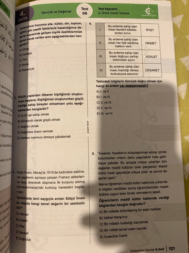 9. Sınıf Din Kültürü Soru Bankası Eker Test - Görsel 4
