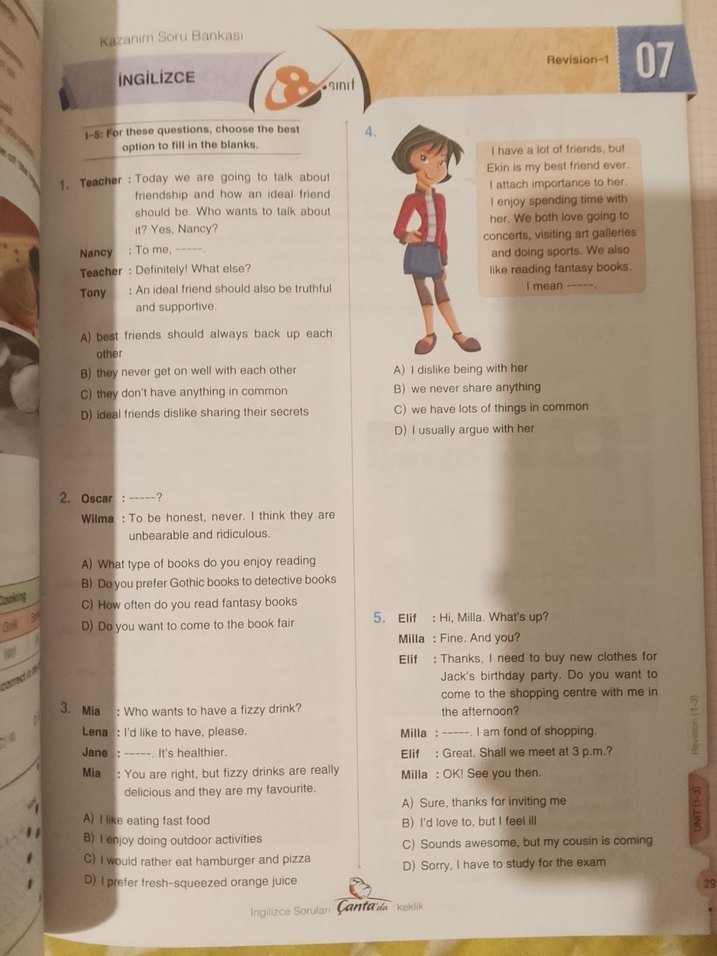 8. Sınıf İngilizce Kazanım Soru Bankası Çanta Yayınları - Görsel 3