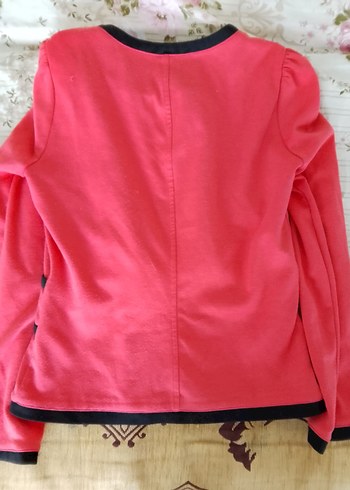 Pembe Kadın Ofis Ceket Siyah Detaylı - Görsel 7