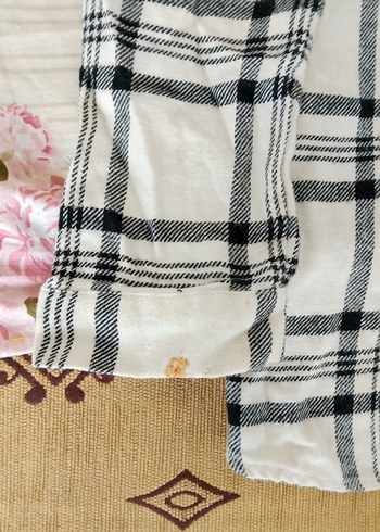 Kadın Ekose Düğmeli Uzun Kollu Gömlek - Görsel 3