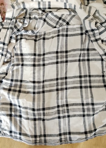 Kadın Ekose Düğmeli Uzun Kollu Gömlek - Görsel 11