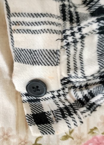 Kadın Ekose Düğmeli Uzun Kollu Gömlek - Görsel 6