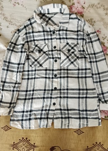 Kadın Ekose Düğmeli Uzun Kollu Gömlek - Görsel 2