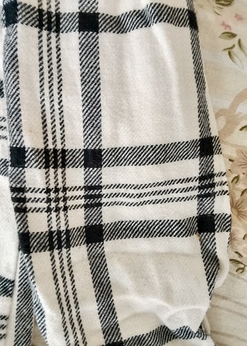 Kadın Ekose Düğmeli Uzun Kollu Gömlek - Görsel 4