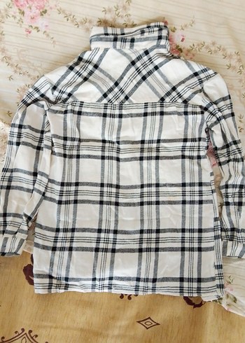 Kadın Ekose Düğmeli Uzun Kollu Gömlek - Görsel 8