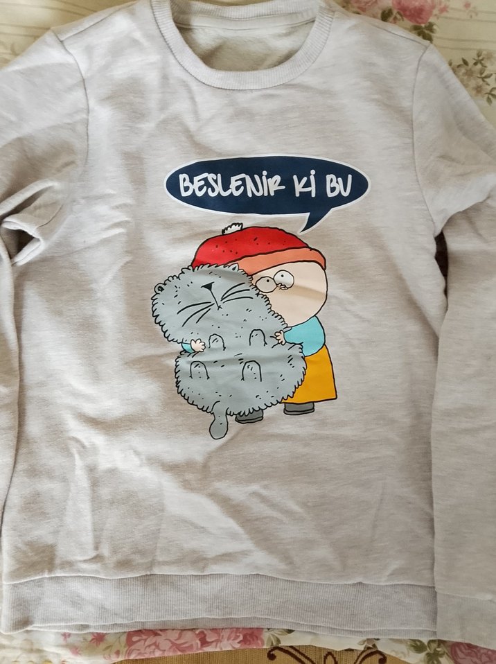Kız Çocuk Gri Uzun Kollu Sweatshirt - Görsel 5