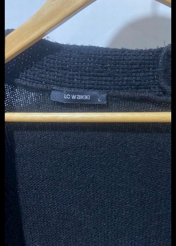 LC Waikiki Siyah Örgü Kadın Midi Hırka