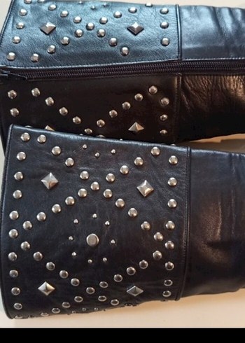 39 Beden Kadın Siyah Deri Diz altı ü Stiletto Çizme