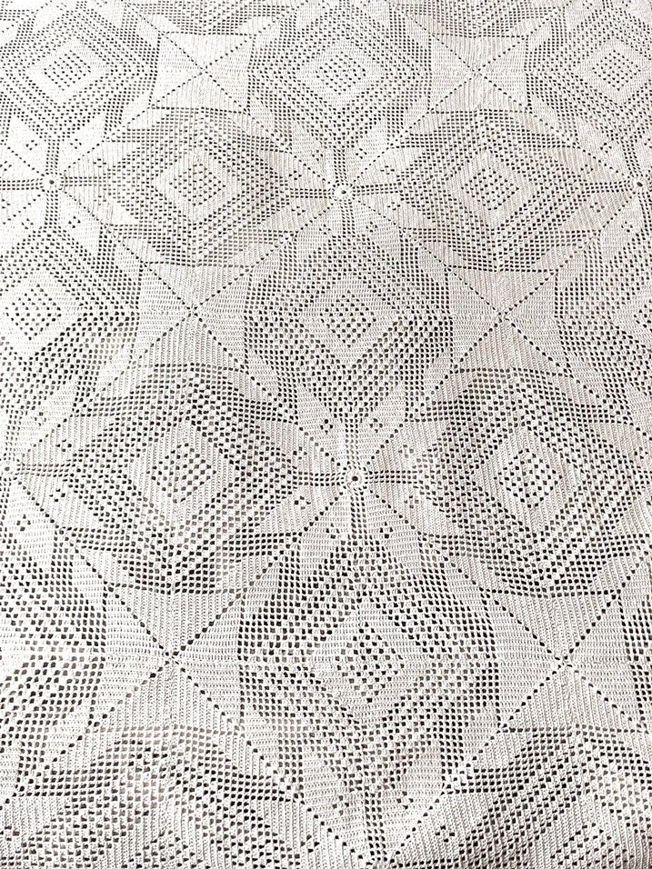 El örme dantel Krem rengi Yatak Örtüsü - Görsel 3