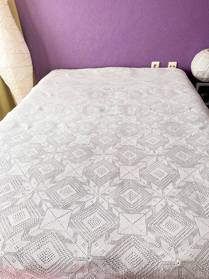 El örme dantel Krem rengi Yatak Örtüsü - Görsel 2