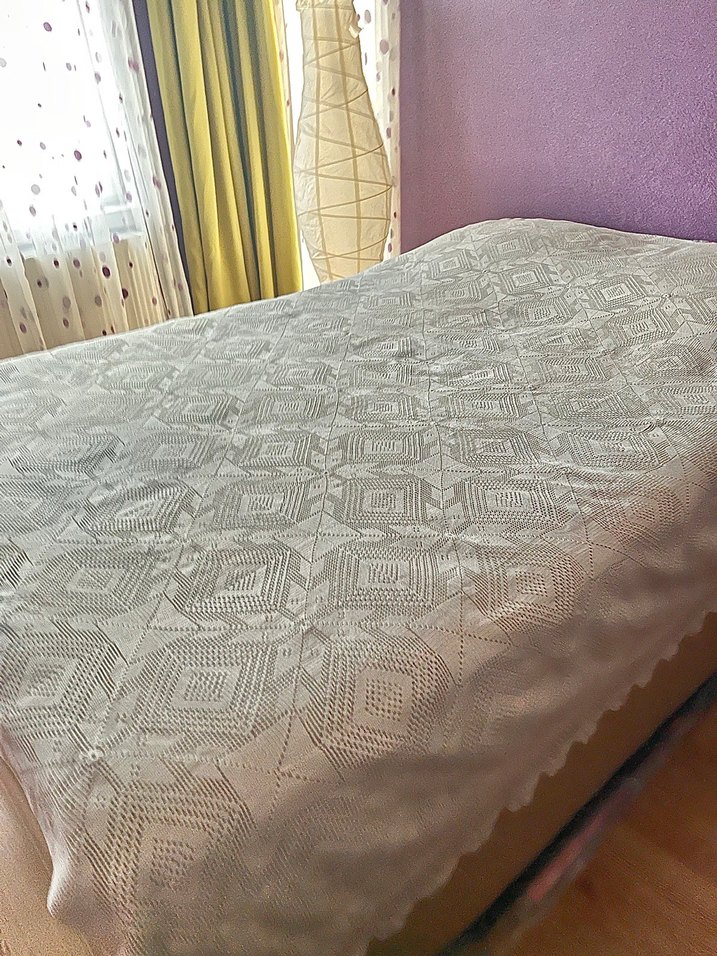 El örme dantel Krem rengi Yatak Örtüsü - Görsel 5