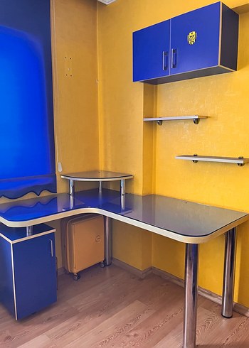 Renkli Mavi Genç Odası Yatağı ve Komodin ve Çalışma Masası - Görsel 5