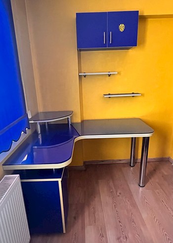 Renkli Mavi Genç Odası Yatağı ve Komodin ve Çalışma Masası - Görsel 3