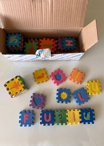 Eva Puzzle Mats Sünger Puzzle Harfli Rakamlı Set - Görsel 3