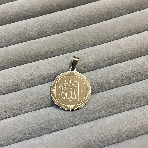 Allah yazılı Çelik kolye ucu