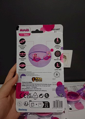 Pembe Mini Minnie Mouse Yüzücü Gözlüğü - Görsel 2