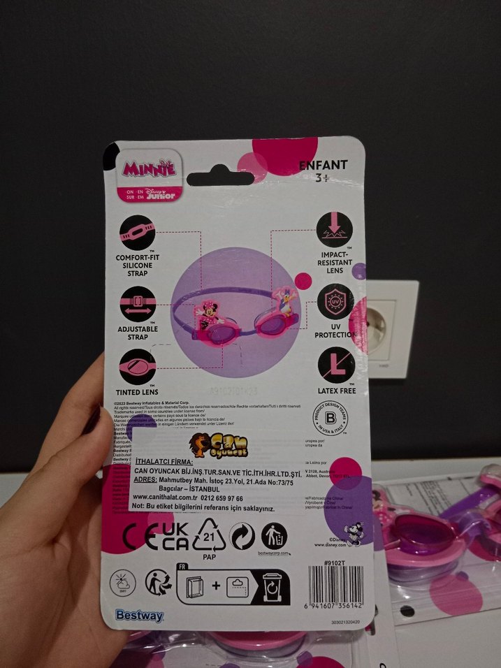 Pembe Mini Minnie Mouse Yüzücü Gözlüğü - Görsel 2