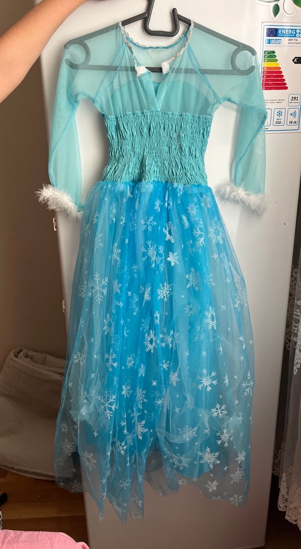 Mavi Parlak Tül Kız Çocuk Kostümü tarlatanlı - Görsel 2