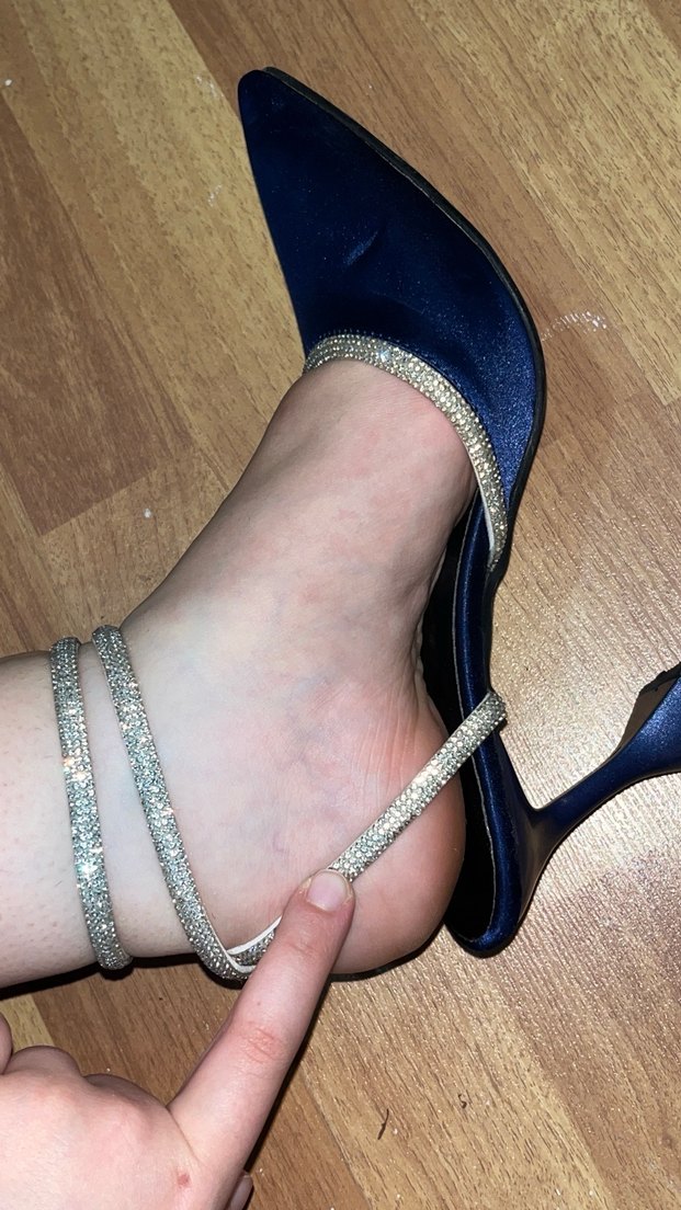 Mavi Stiletto Tokalı Kadın Topuklu Ayakkabı taşlı - Görsel 2